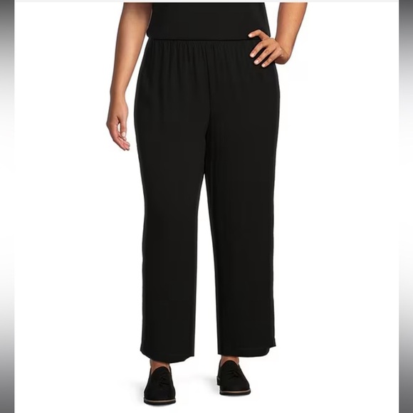 Eileen Fisher Silk Wide Leg Pants - Picture 1 of 9